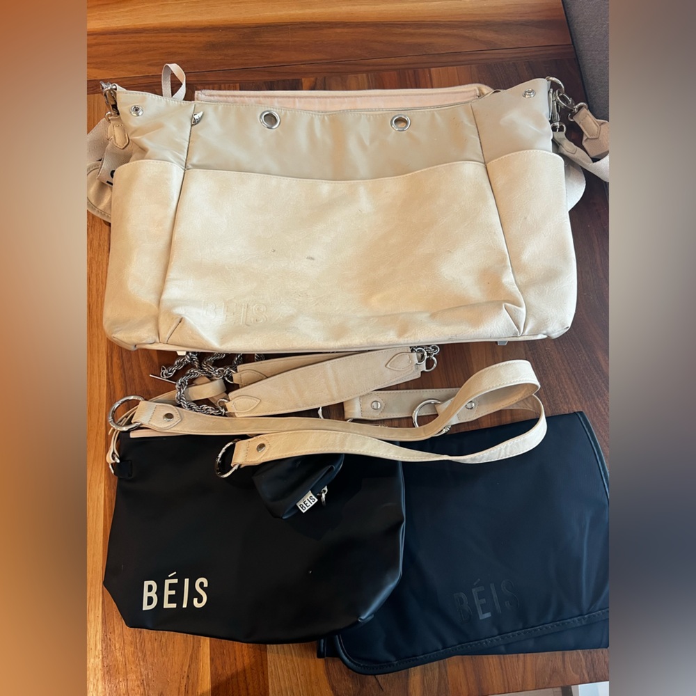 BEIS Black and Cream Travel Bags for Women